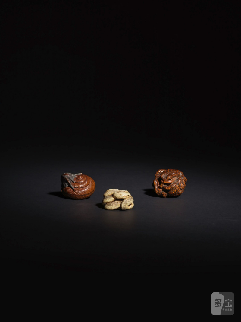 象牙彫根付 小鳥 銘「大原光廣（花押）」 19世紀 | NETSUKE EN IVOIRE REPRÉSENTANT UN CANARD - 图2